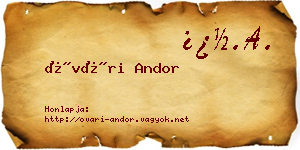 Óvári Andor névjegykártya
